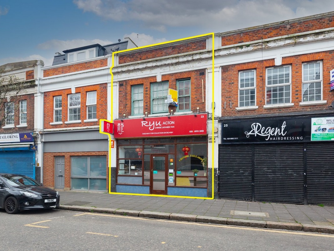 Mixed Use Retail Unit and Flat in Acton - For Sale with Savills Auctions with a Guide Price of £495,000 (May 2023)