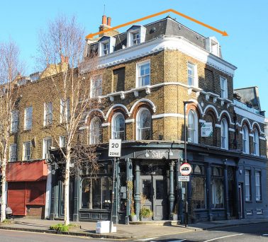 Restaurant let for £27,750 with 3 flats above on long leases in Islington London for sale at Acuitus commercial auctions