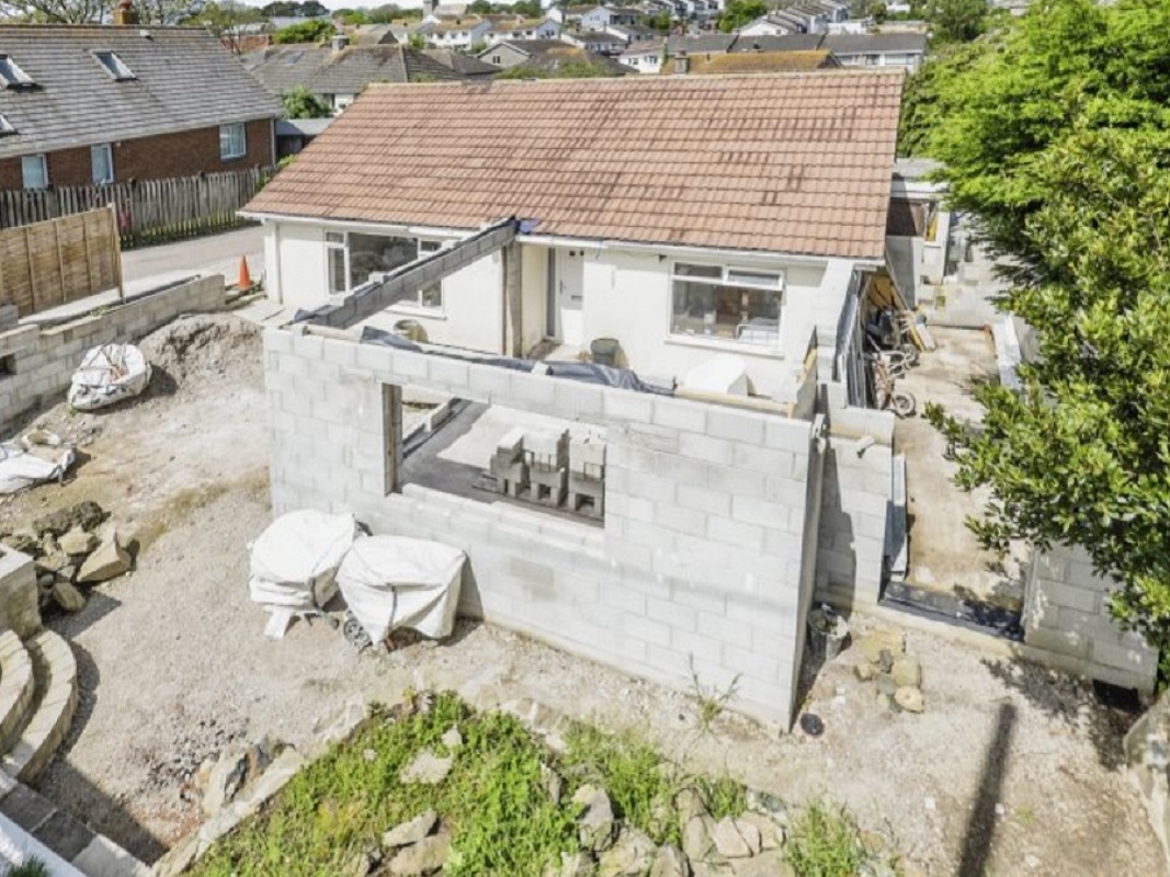 2 Bed Bungalow in St Ives with Planning Permission and Incomplete Extension - For Sale with Miller Countrywide Property Auctions with a Guide Price of £325,000 (August 2023)