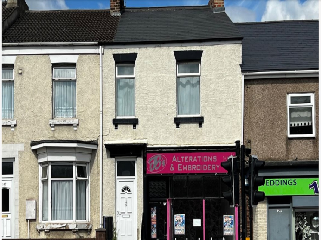 Shop and First Floor 3 Bed Flat in Darlington - For Sale with Auction House London with a Guide Price of £70,000 (October 2023)