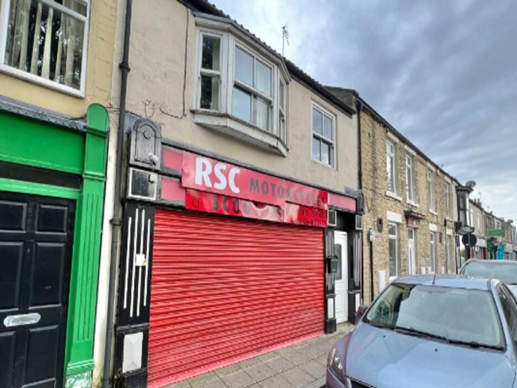 Commercial Unit with First Floor Flat in Crook - For Sale with iamsold with a Starting Bid of £49,950 (December 2023)