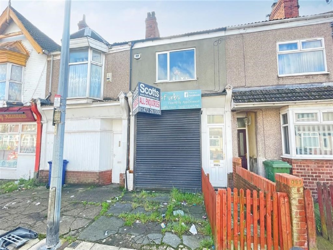 Retail Space with Leased First Floor Flat in Grimsby - For Sale with Barnard Marcus Auctions with a Guide Price of £15,000 (December 2023)