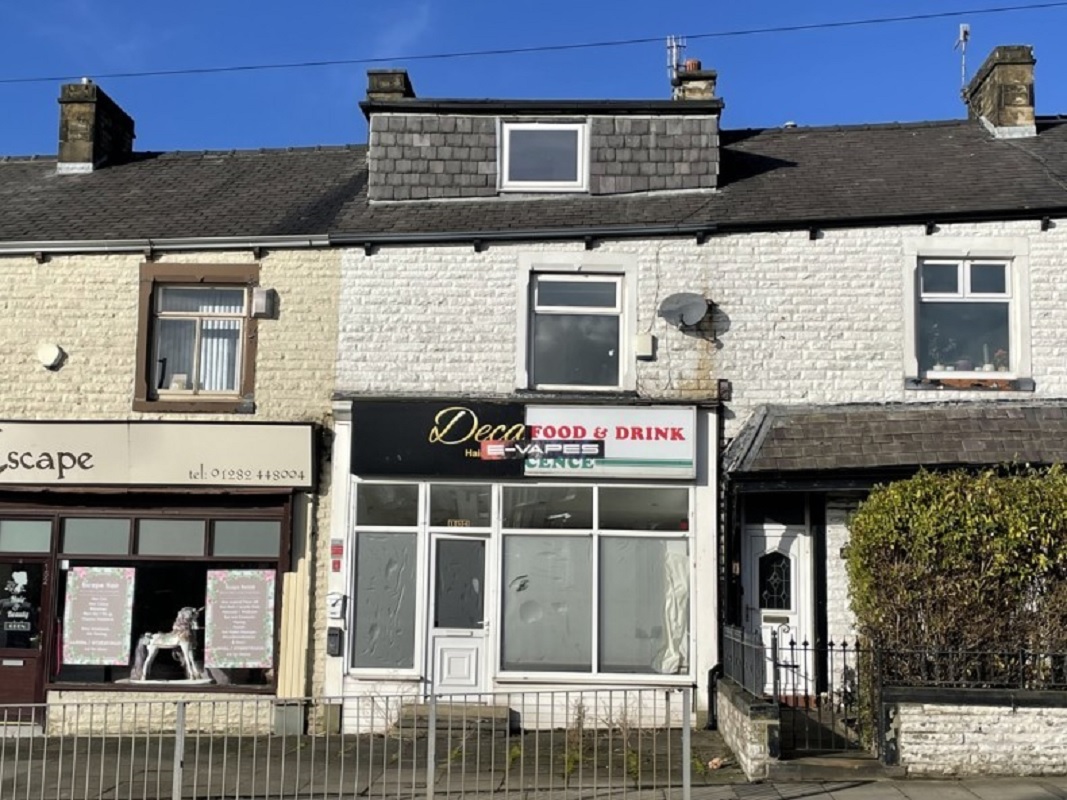Retail Unit with Upper Residential Accommodation in Burnley - For Sale with Pugh Auctions with a Guide Price of £60,000 (January 2024)