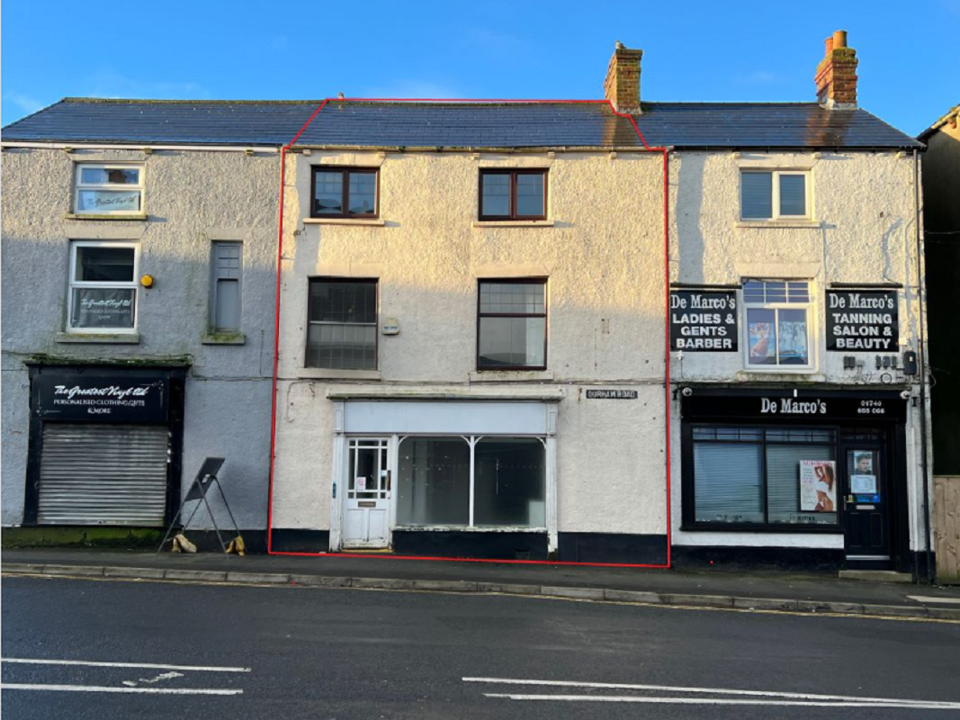 Ground Floor Retail Unit with Ancillary Space in Ferryhill - For Sale with Auction House London with an Opening Bid of £10,000 (January 2024)