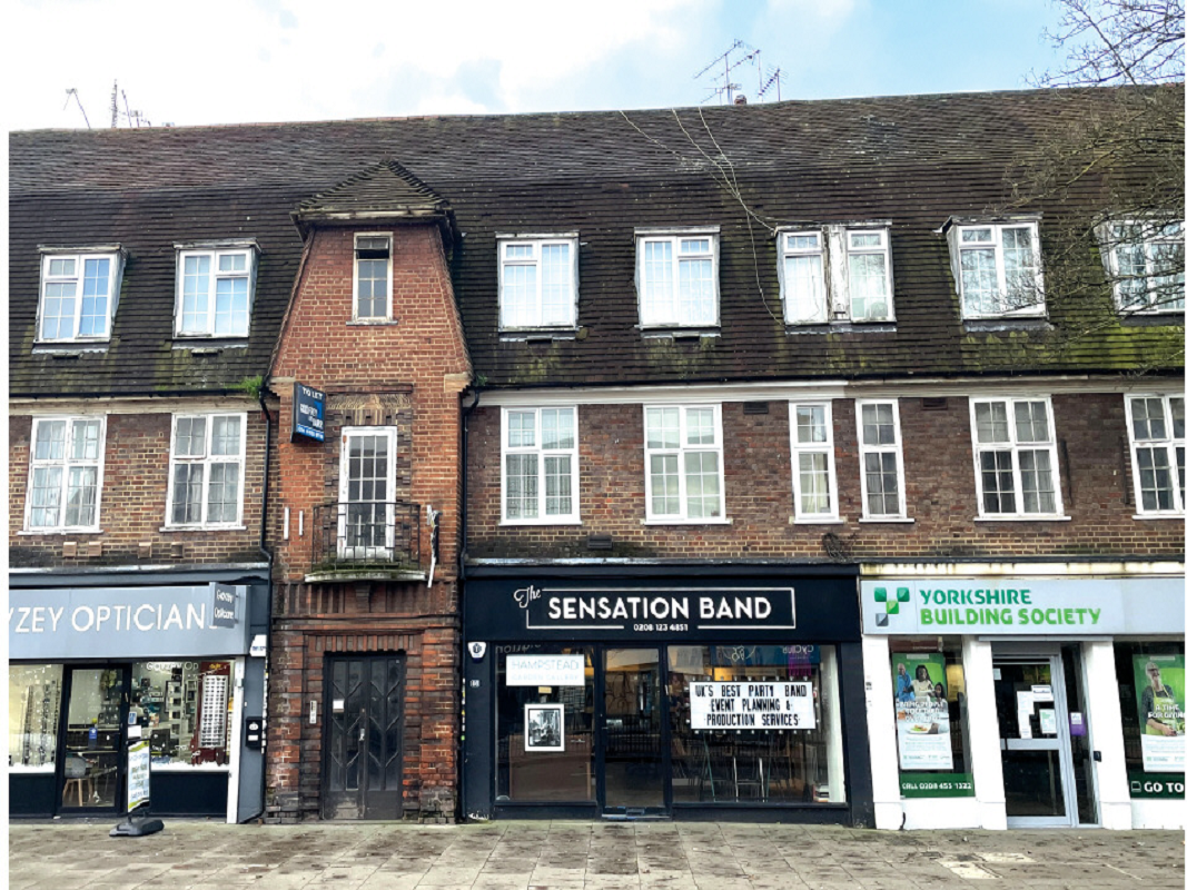 Ground Floor Shop with 2 Self-Contained Flats in Hampstead Garden Suburb - For Sale with McHugh & Co Auctions with a Guide Price of £25,000 (January 2024)