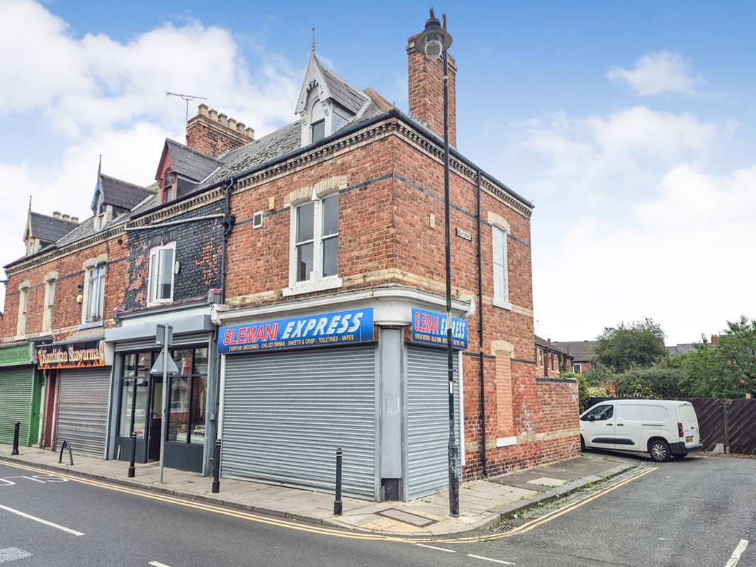 3 Storey End of Terrace Commercial Property in Hartlepool - For Sale with Auction House London with a Guide Price of £30,000 (October 2025)
